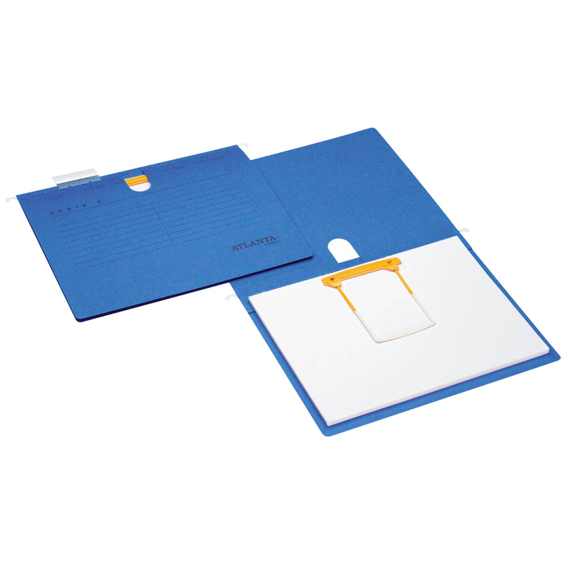 ATLANTA Hängehefter Serie E Karton blau DIN A4 1x kaufmännische Heftung, 5 St.