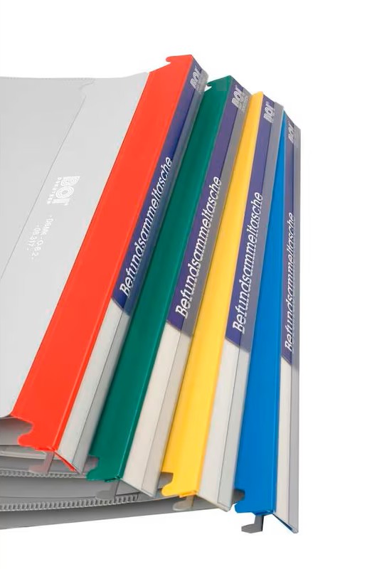 BOI Patienten-Dokumentations-Hängemappe Kunststoff grün DIN A4 1x 2 Ringe, Q-Mechanik, 10 St.