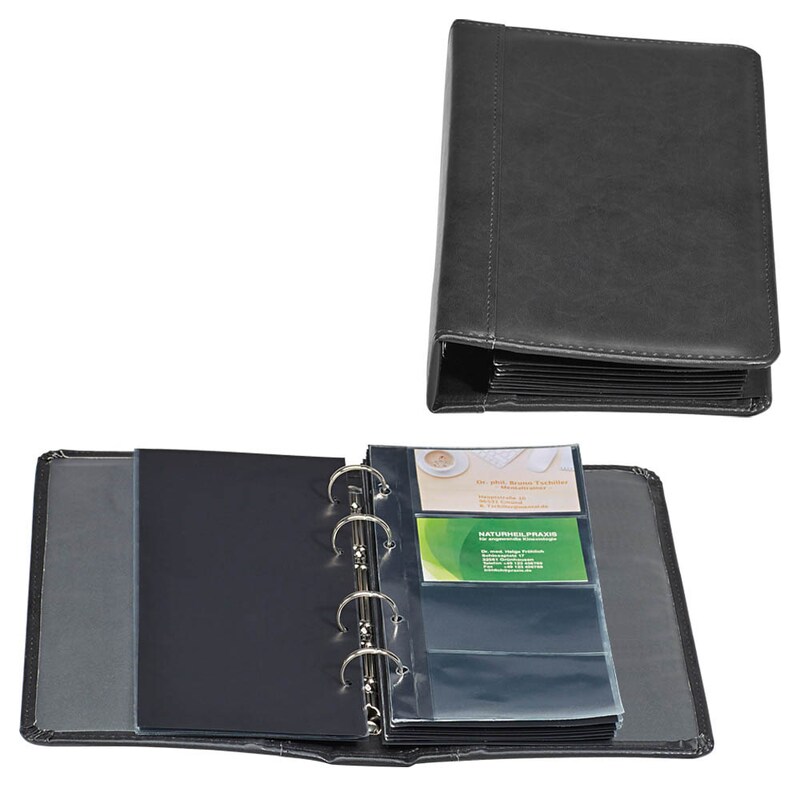 Alassio Visitenkarten-Ringbuch schwarz, 1 St.