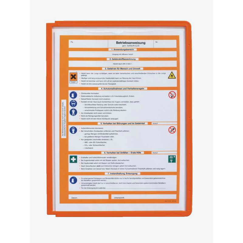 DURABLE Sichttafeln SHERPA® PANEL DIN A4 orange, Öffnung oben, 5 St.