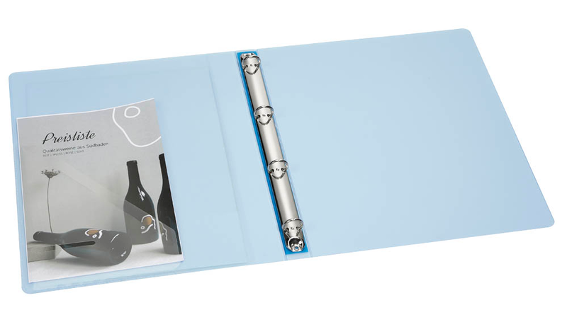 EICHNER Präsentationsringbuch 4-Ringe blau-transparent 2,5 cm DIN A4, 1 St.