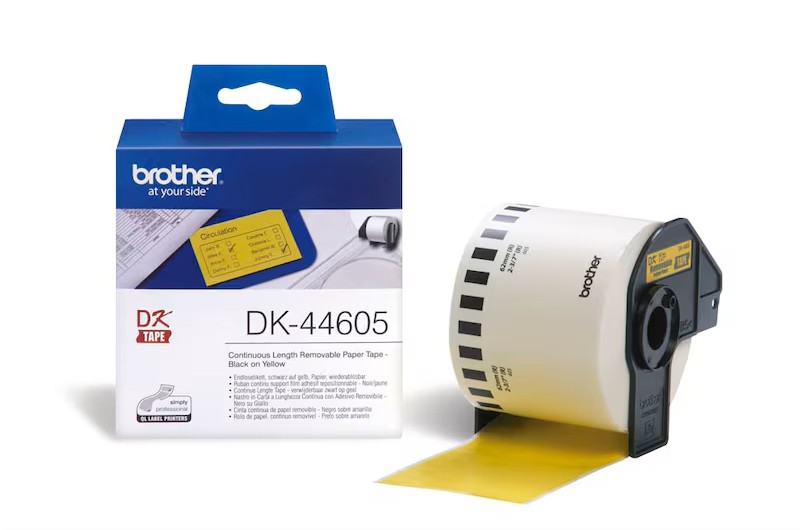 Brother Endlospapierrolle für Etikettendrucker DK44605 gelb, 62,0 mm, 1 x 1 Etiketten