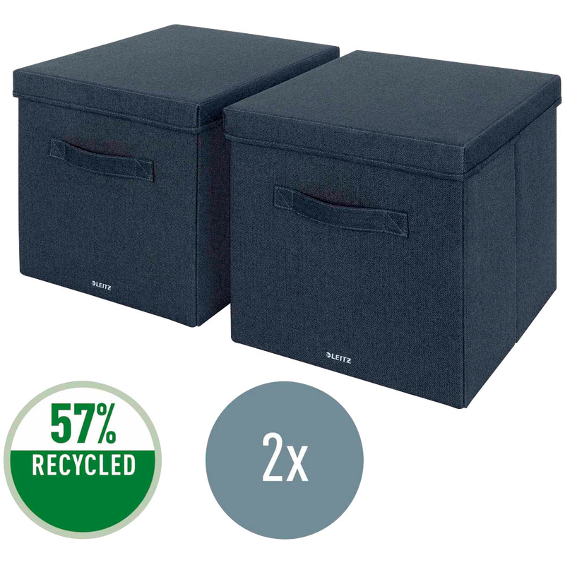LEITZ Aufbewahrungsboxen grau 33,0 x 38,0 x 32,5 cm, 2 St.