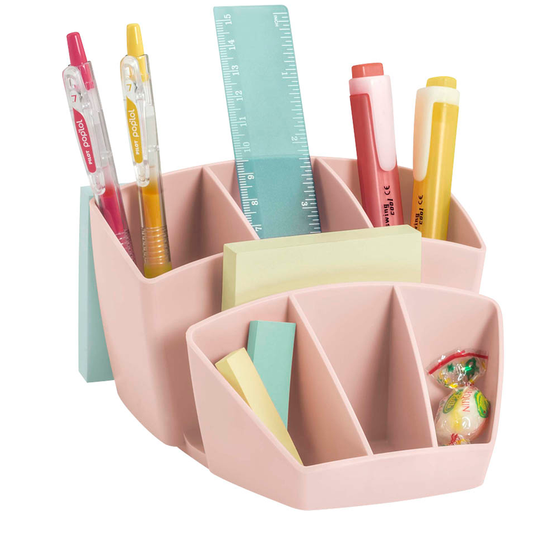 cep Schreibtisch-Organizer Mineral rosa Polystyrol 6 Fächer 14,3 x 15,8 x 9,3 cm
