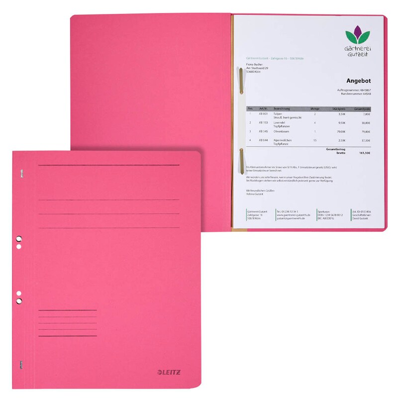 LEITZ Ösenhefter 3742 Karton rot DIN A4, 50 St.