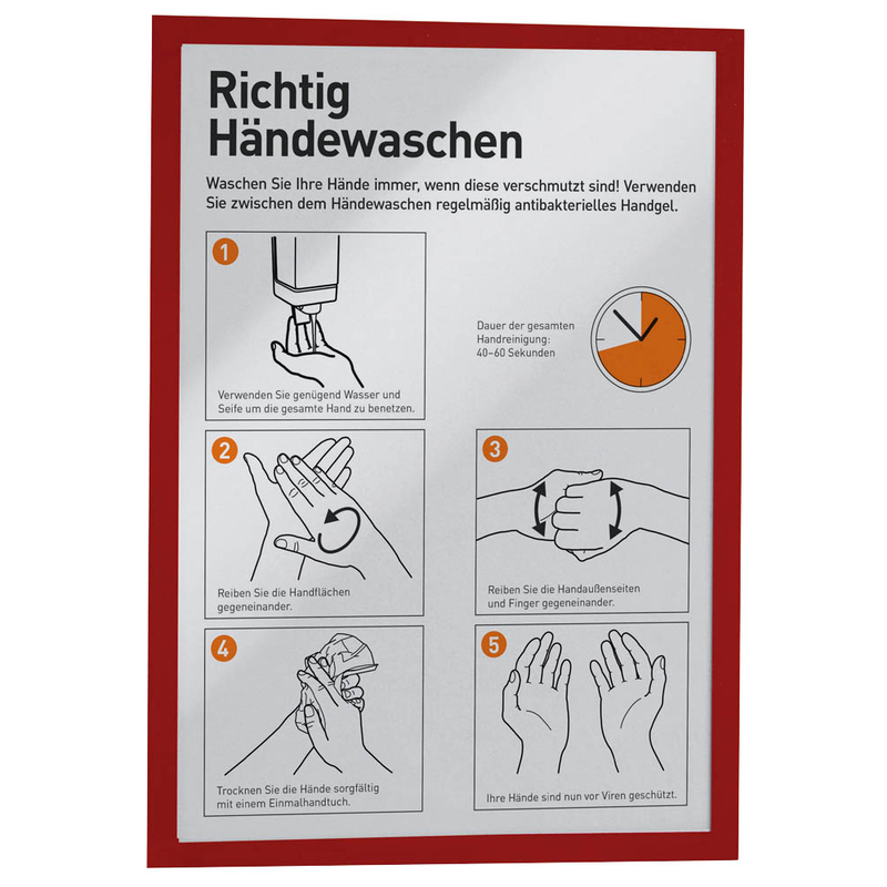 DURABLE Magnetrahmen DURAFRAME® MAGNETIC A3 rot A3, 5 St.