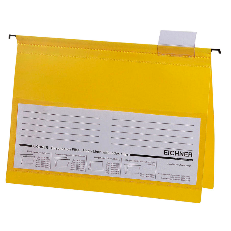 EICHNER Hängehefter Kunststoff gelb DIN A4 1x kaufmännische Heftung, 10 St.