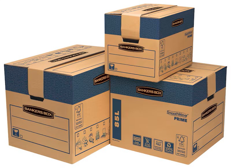 Bankers Box Umzugskartons SmoothMove FastFold 63,2 x 48,0 x 46,3 cm, 5 St.