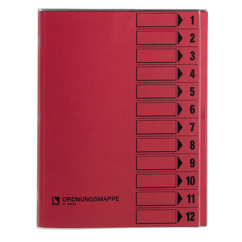 bene Ordnungsmappe 12 Fächer rosa, 1 St.