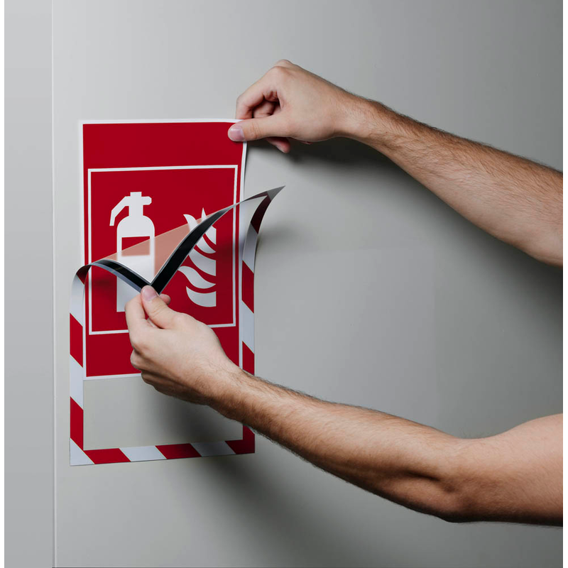 DURABLE Magnetrahmen DURAFRAME® MAGNETIC SECURITY A4 rot A4, 5 St.