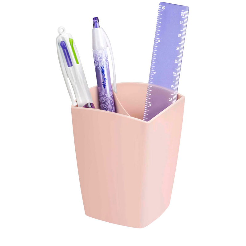 cep Stiftehalter Mineral rosa Polystyrol 2 Fächer 7,4 x 7,4 x 9,5 cm