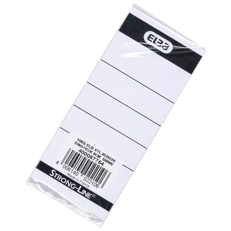 ELBA Einsteck-Rückenschilder weiß für 8,0 cm Rückenbreite, 10 St.