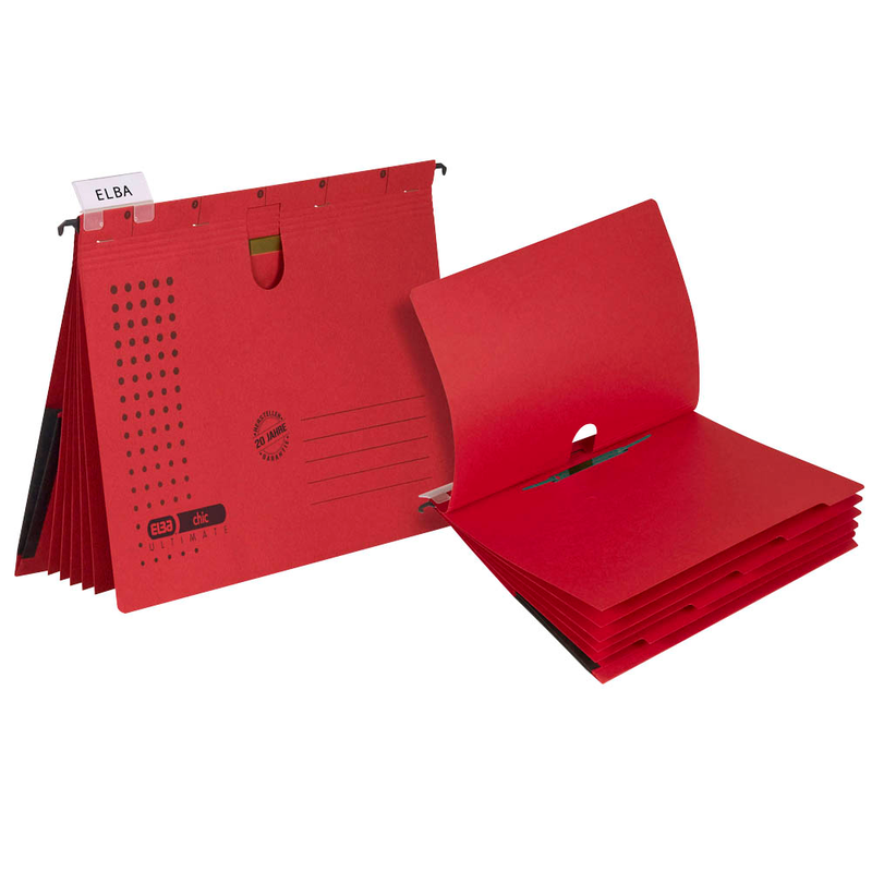 ELBA Personalhefter chic ULTIMATE Karton rot DIN A4 5x kaufmännische Heftung, 5 St.