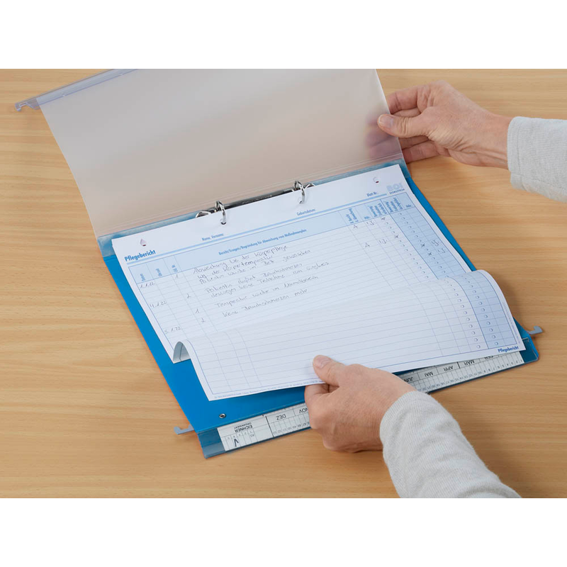 BOI Patienten-Dokumentations-Hängemappe 2-Ringe Click 2 Stationär blau Boden: 2,5 cm, 1 St.