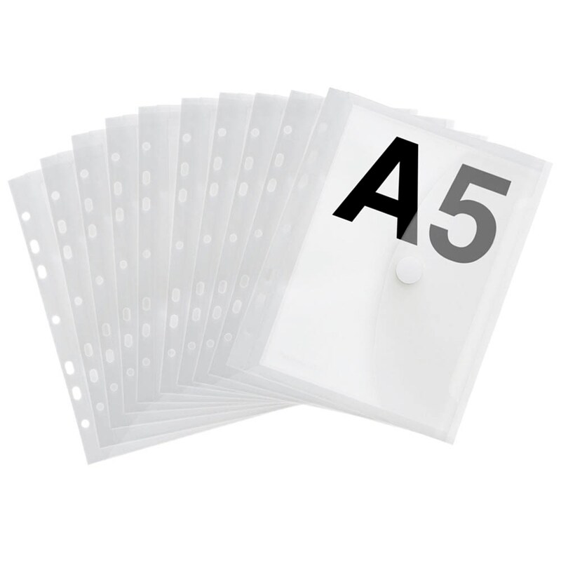 FolderSys Dokumententaschen DIN A5 transparent genarbt 0,20 mm, 10 St.