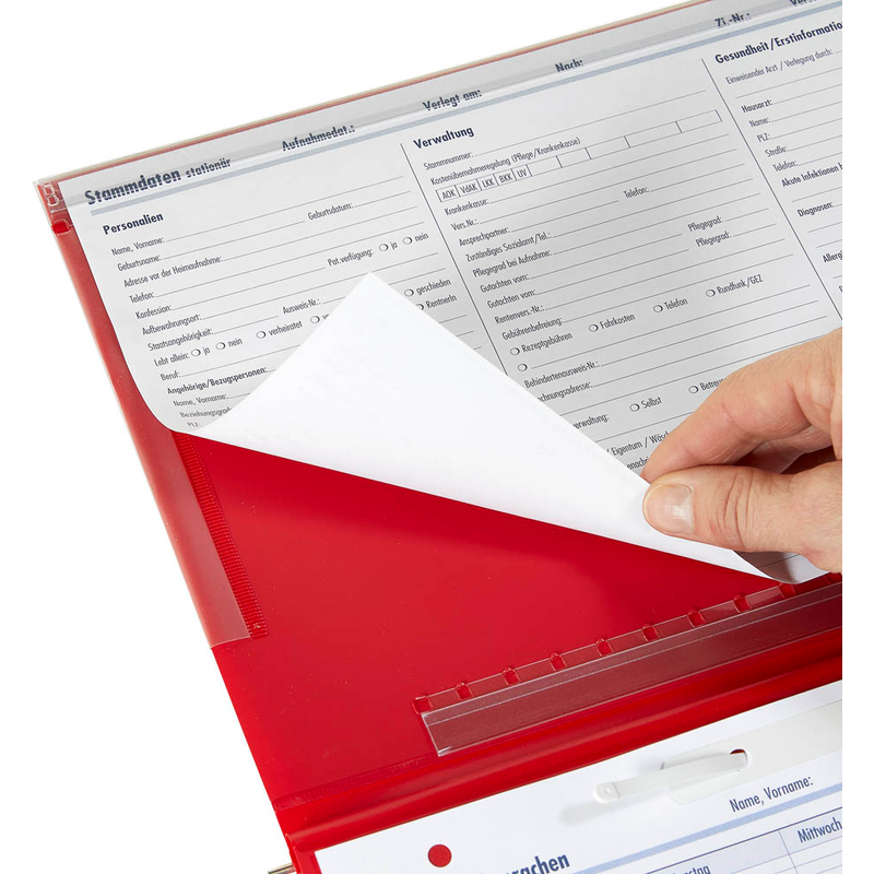 BOI Planettentasche Stan 1 Kunststoff rot DIN A4 1x kaufmännische Heftung, 1 St.