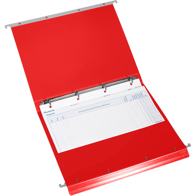 BOI Patienten-Dokumentations-Hängemappe 4-Ringe Economy Click-Line rot Boden: 3,0 cm, 1 St.