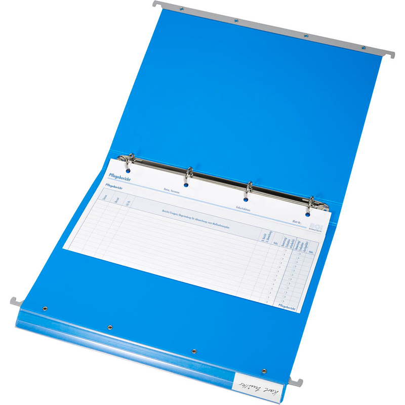 BOI Patienten-Dokumentations-Hängemappe 4-Ringe Economy Click-Line blau Boden: 3,0 cm, 1 St.