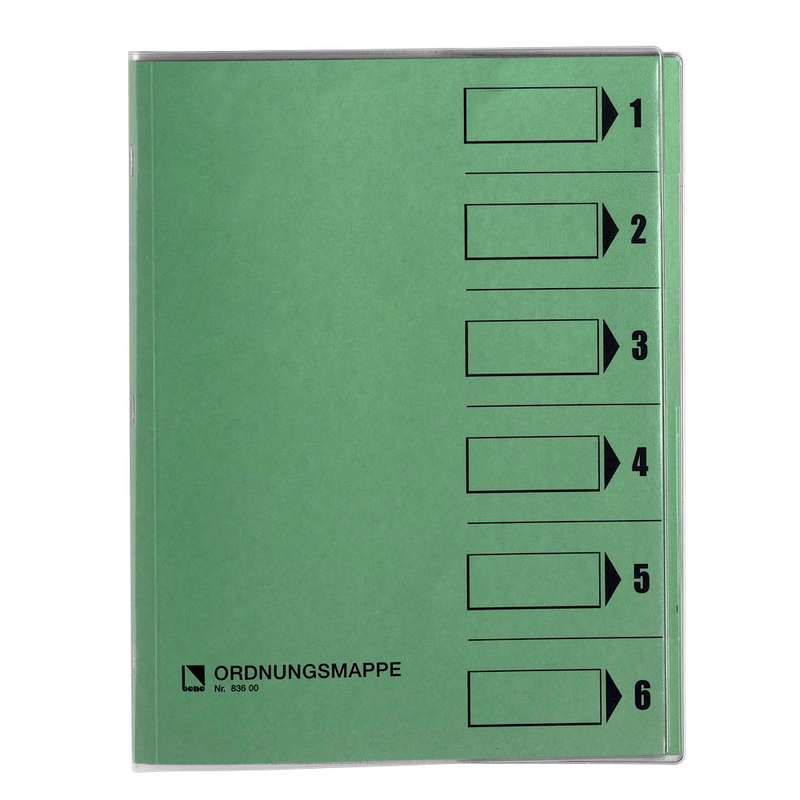 bene Ordnungsmappe 6 Fächer grün, 1 St.