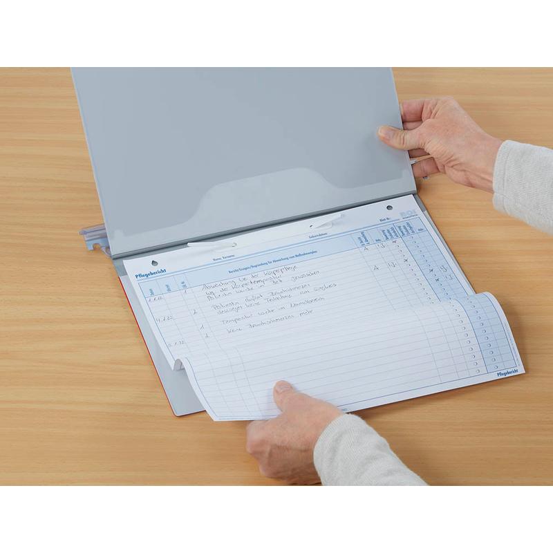 BOI Patienten-Dokumentations-Hängemappe Signal-Line Kunststoff grau DIN A4 2x kaufmännische Heftung, 1 St.