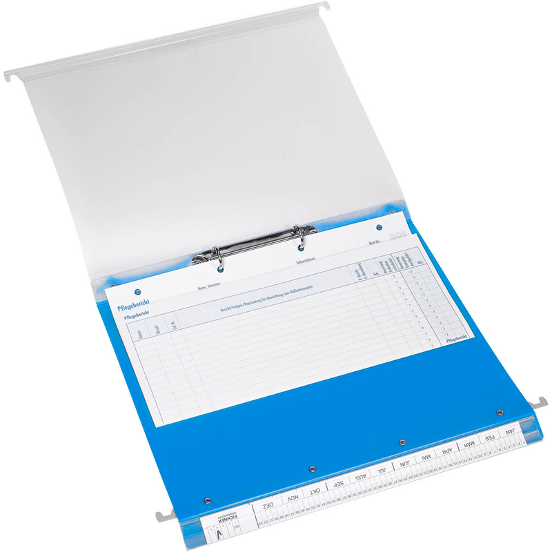 BOI Patienten-Dokumentations-Hängemappe 2-Ringe Click 2 Stationär blau Boden: 2,5 cm, 1 St.