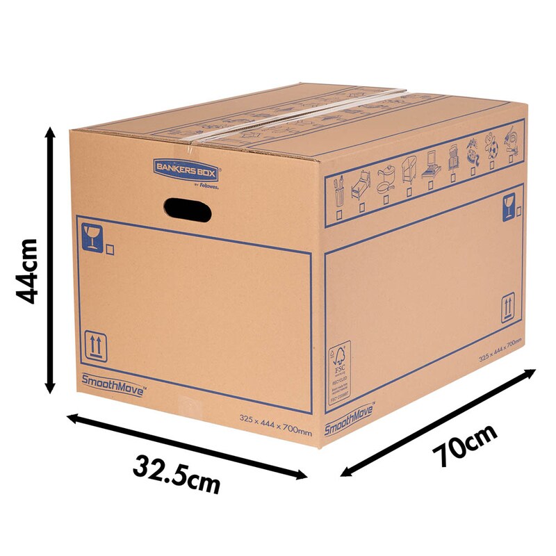 Bankers Box Umzugskartons SmoothMove Standard 70,5 x 45,0 x 33,0 cm, 10 St.