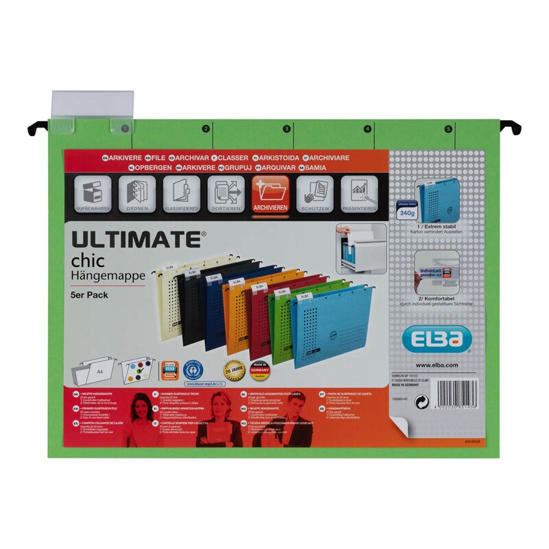 ELBA Hängemappen chic ULTIMATE grün, 5 St.