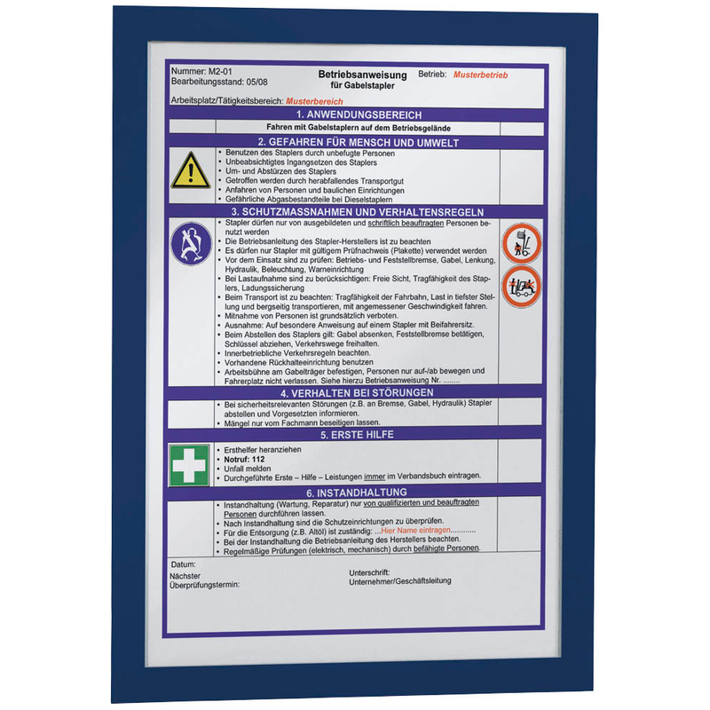 DURABLE Magnetrahmen selbstklebend DURAFRAME® blau A4, 2 St.