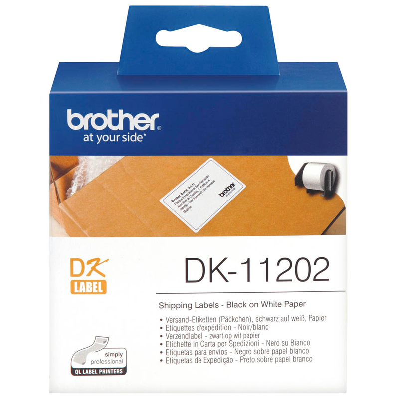 Brother Etikettenrolle für Etikettendrucker DK11202 weiß, 62,0 x 100,0 mm, 1 x 300 Etiketten
