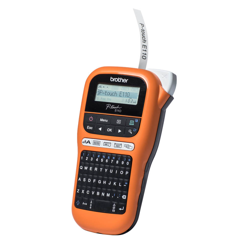Brother P-touch E110VP Beschriftungsgerät schwarz, orange