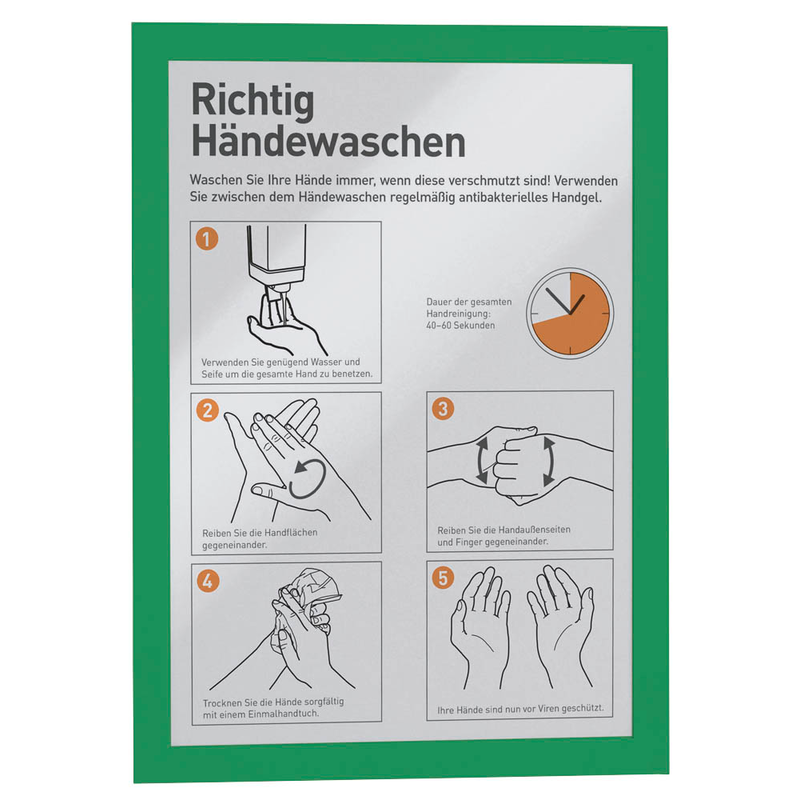 DURABLE Magnetrahmen DURAFRAME® MAGNETIC A4 grün A4, 5 St.