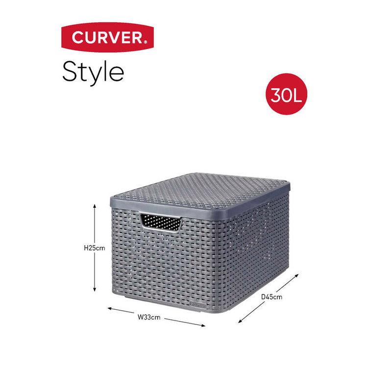 curver STYLE Aufbewahrungsboxen-Set anthrazit, 1 Set