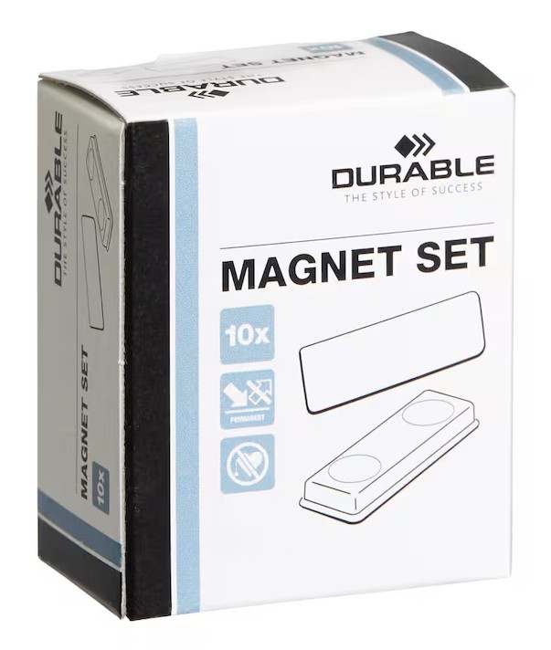 DURABLE Selbstklebende Magnete rot/gelb, 10 St.