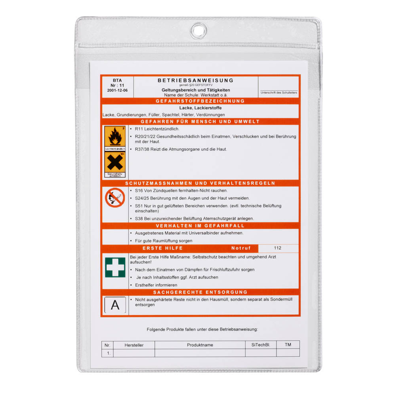DURABLE Sichttaschen DIN A4 transparent genarbt 0,17 mm, 10 St.