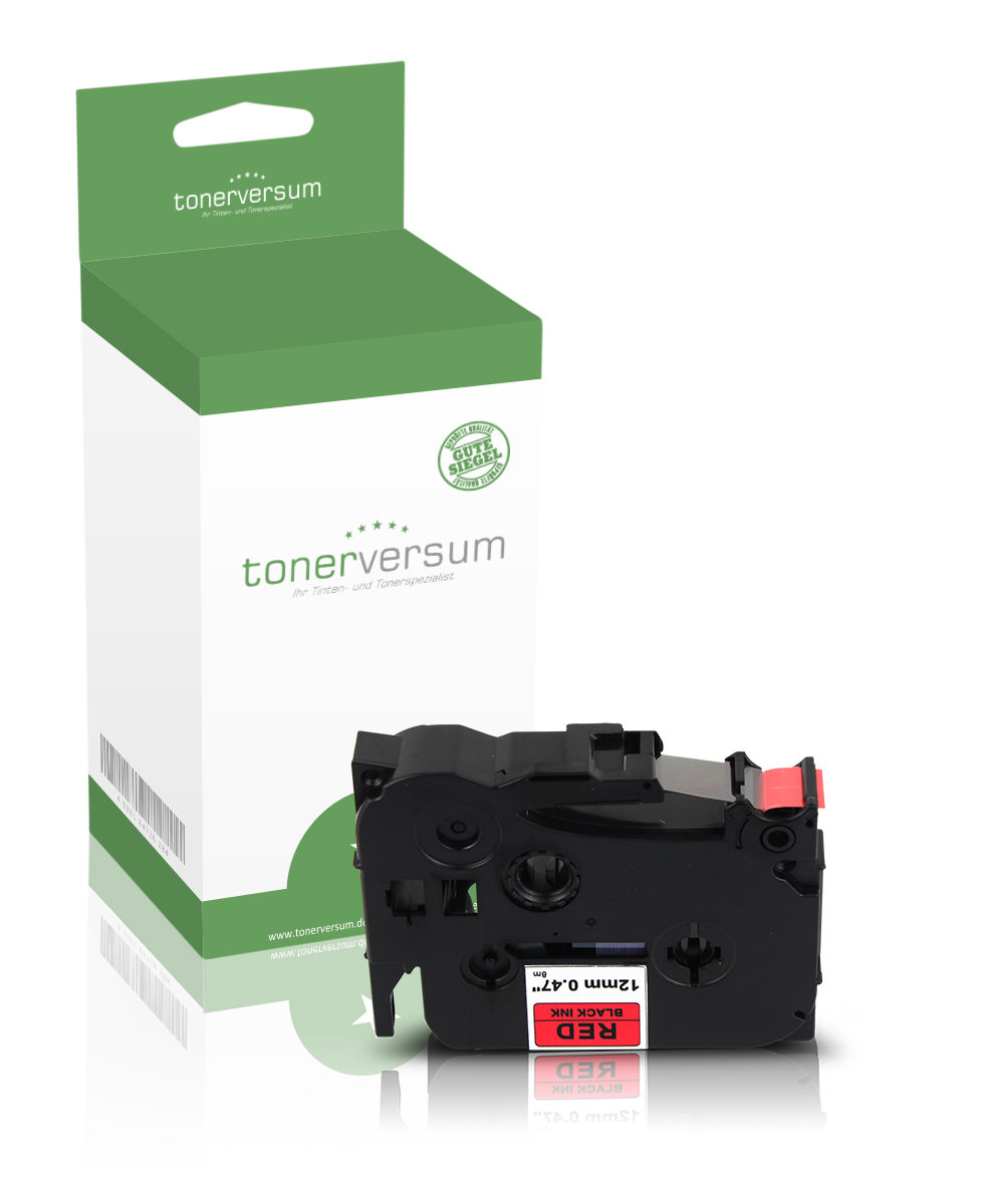 Alternativ zu Brother TZe-431 P-Touch Schriftband 12mm schwarz/rot