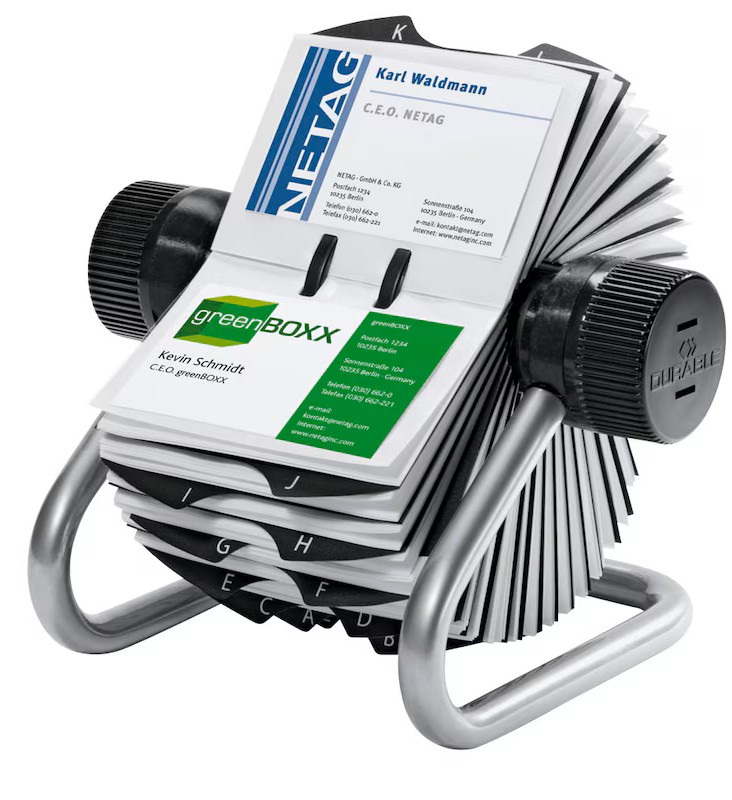 DURABLE Visitenkarten-Rollkartei Visifix silber, für 560 Visitenkarten