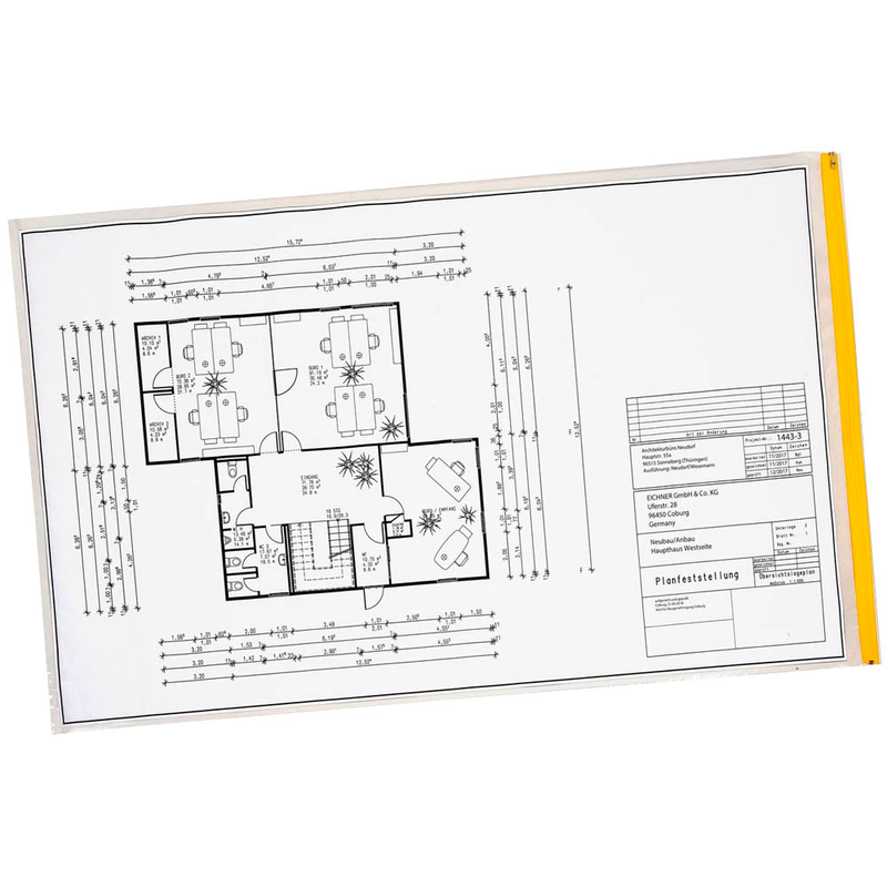 EICHNER Planschutztaschen transparent/gelb 100 x 150 cm, 5 St.