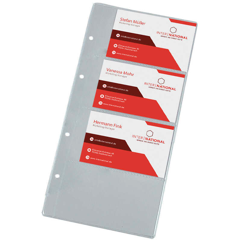 EICHNER Visitenkartenhüllen schmal DIN A5 transparent glatt, 10 St.