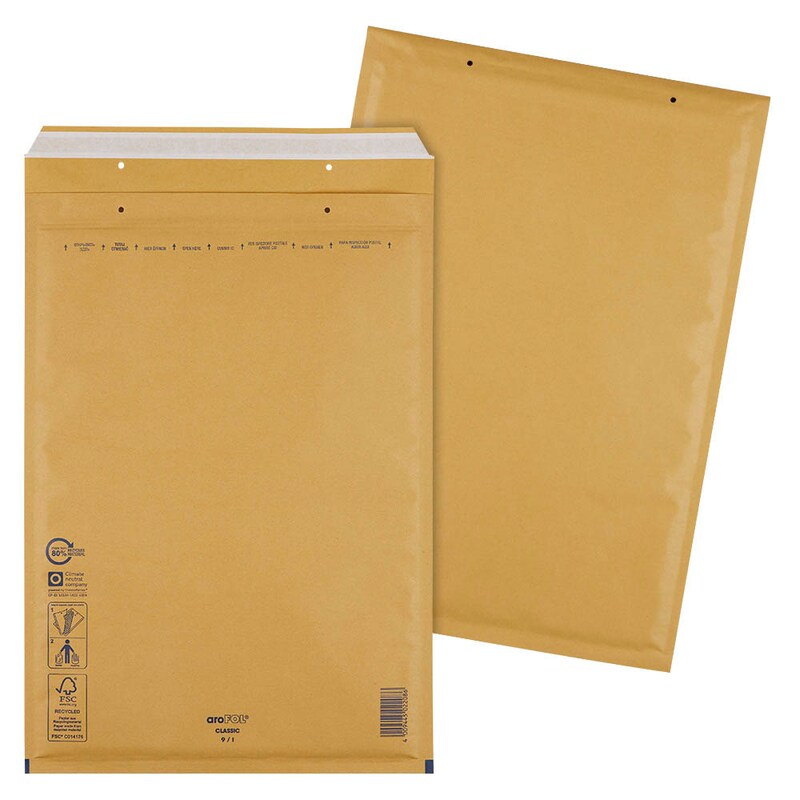 aroFOL® CLASSIC Luftpolstertaschen 9/I braun für DIN E4, 50 St.