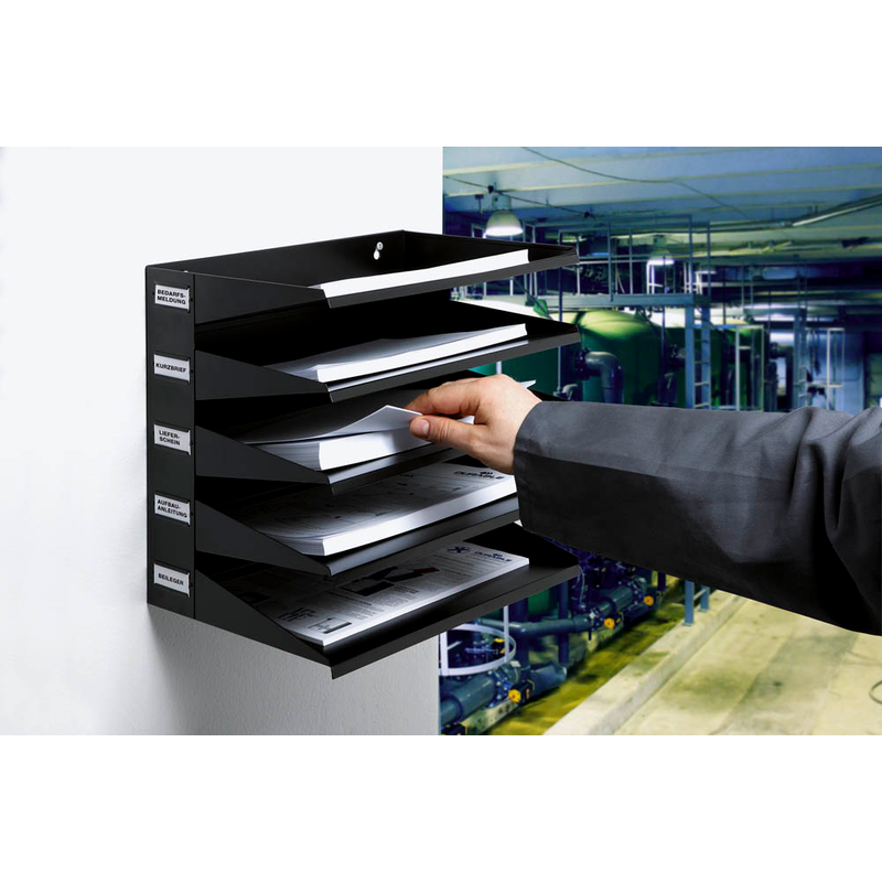 DURABLE Sortierstation schwarz mit 5 Fächern