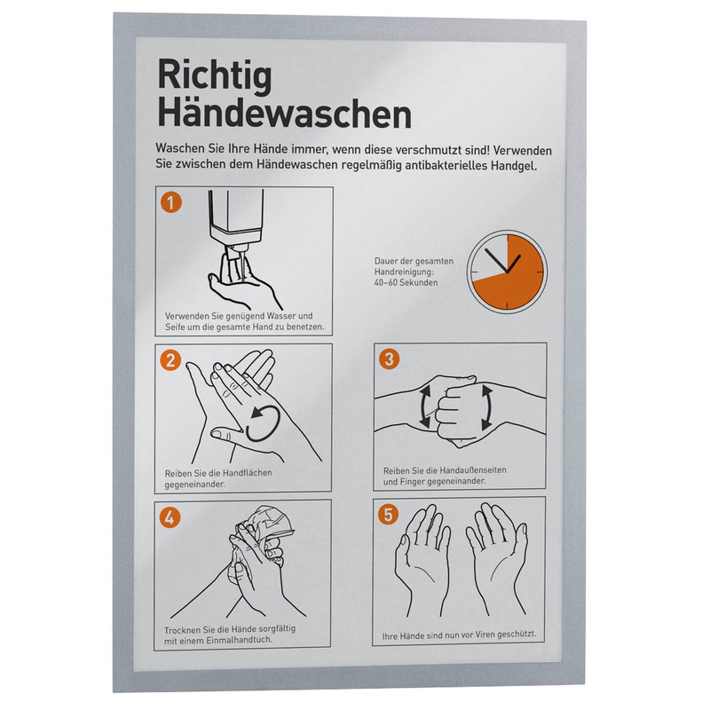 DURABLE Magnetrahmen DURAFRAME® MAGNETIC A3 silber A3, 5 St.