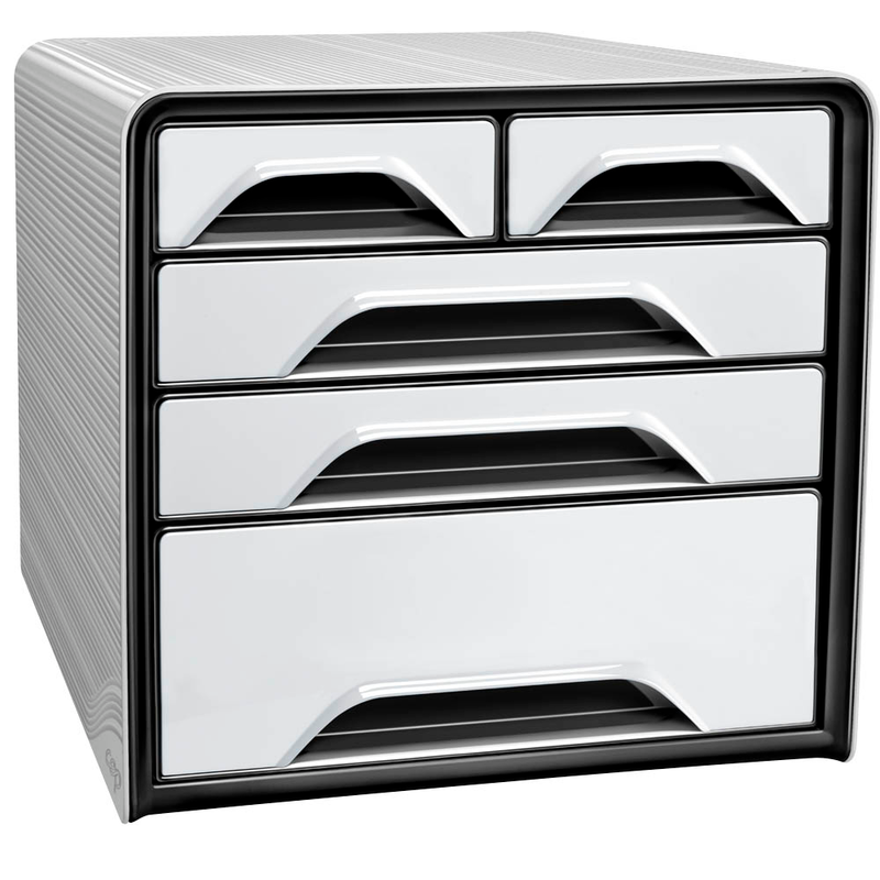 cep Schubladenbox Smoove  schwarz/weiß 1072130121, DIN A4 mit 5 Schubladen, 1 St.