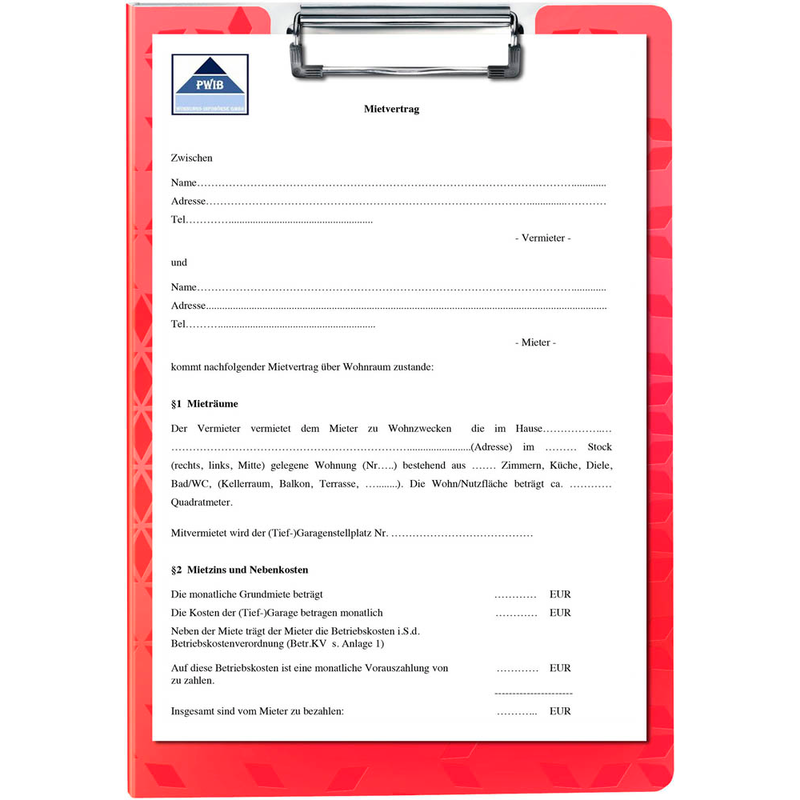 LEITZ Klemmbrettmappe WOW 4199 DIN A4 rot Kunststoff, 1 St.