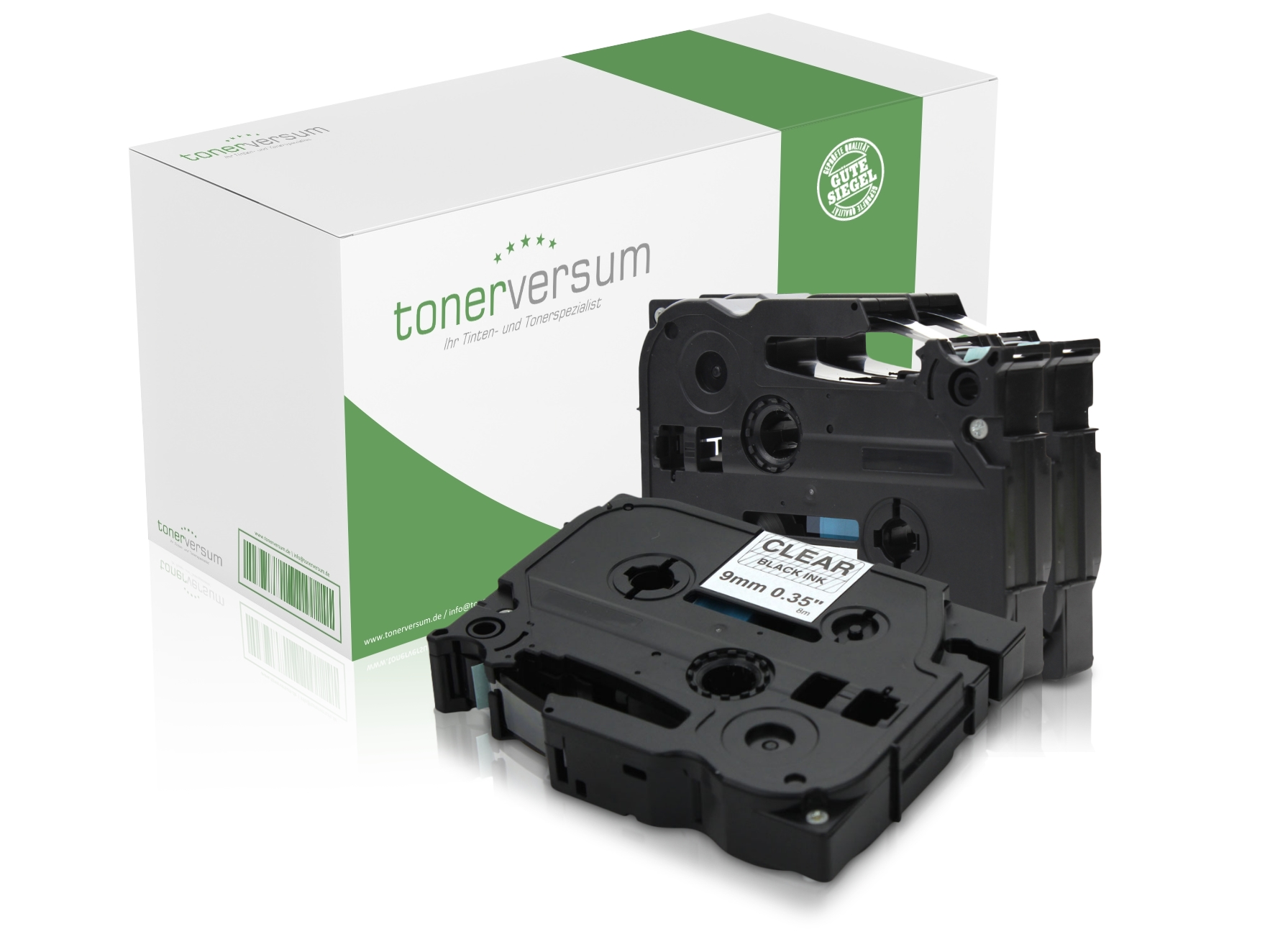 Alternativ zu Brother TZe-121 P-Touch Schriftband 9mm schwarz/transparent (3er Pack)