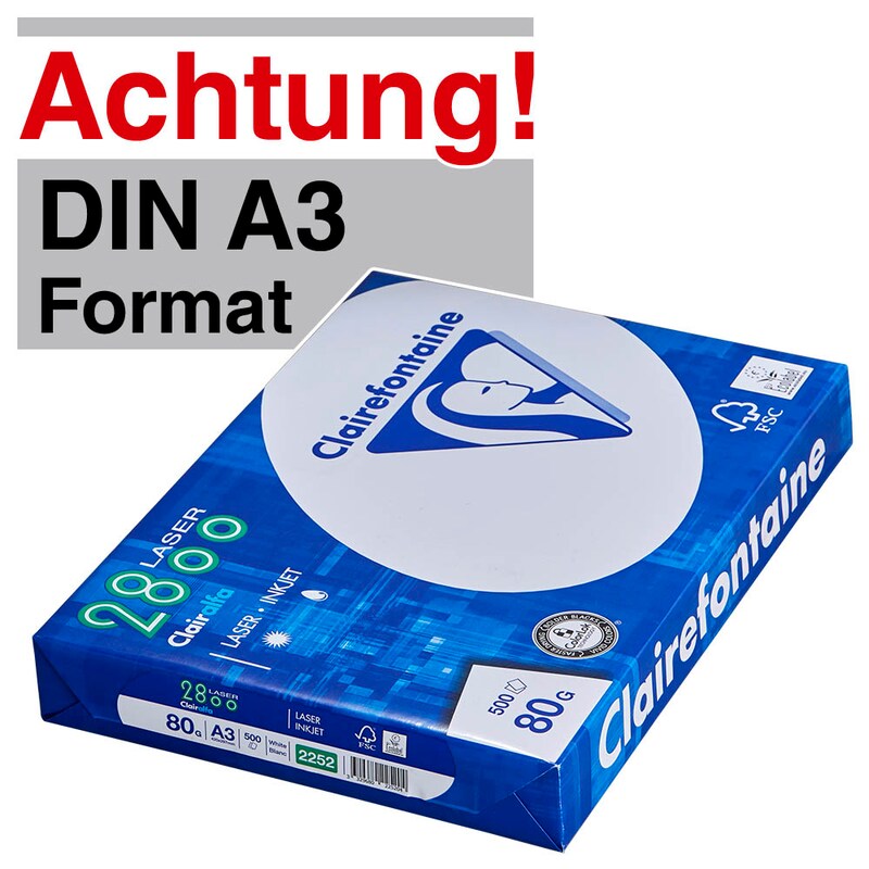 Clairefontaine Kopierpapier Laser2800 DIN A3 80 g/qm 500 Blatt
