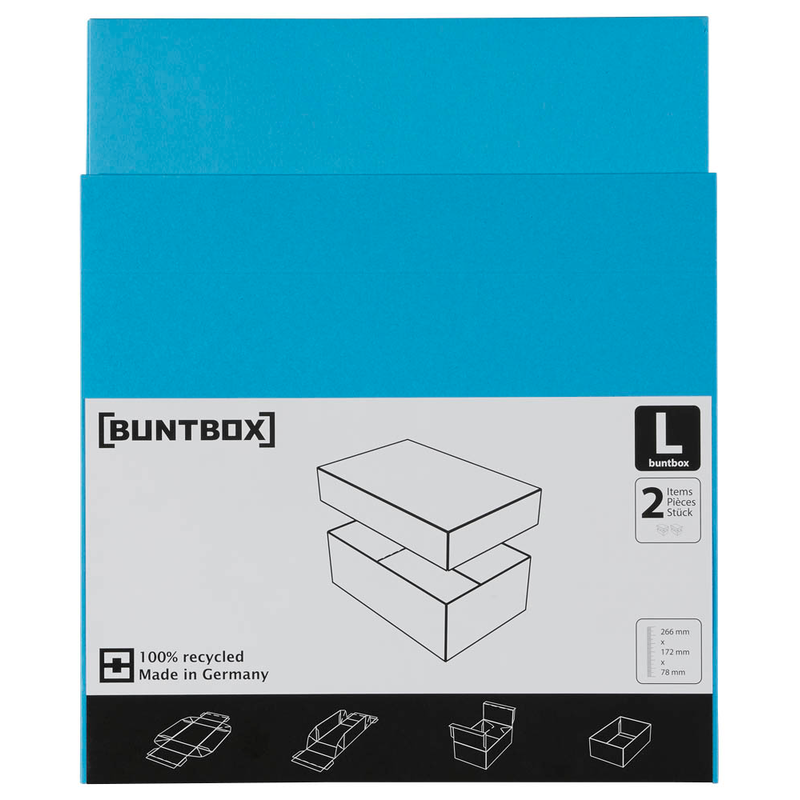 BUNTBOX L Geschenkboxen 3,6 l blau 26,6 x 17,2 x 7,8 cm, 2 St.