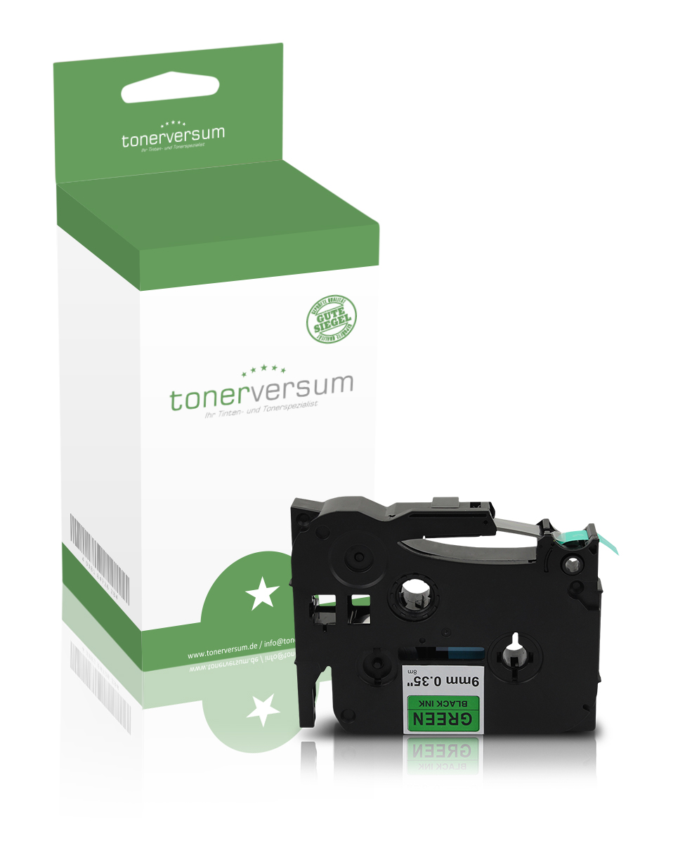 Alternativ zu Brother TZe-721 P-Touch Schriftband 9mm schwarz/grün