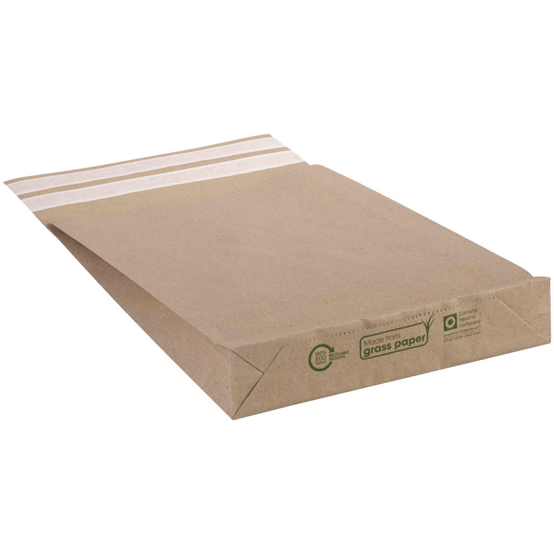 flexiPAK Faltentaschen classic eco Doppelfixverschluss ca. DIN A3 ohne Fenster natur mit 8,0 cm Falte, 300 St.