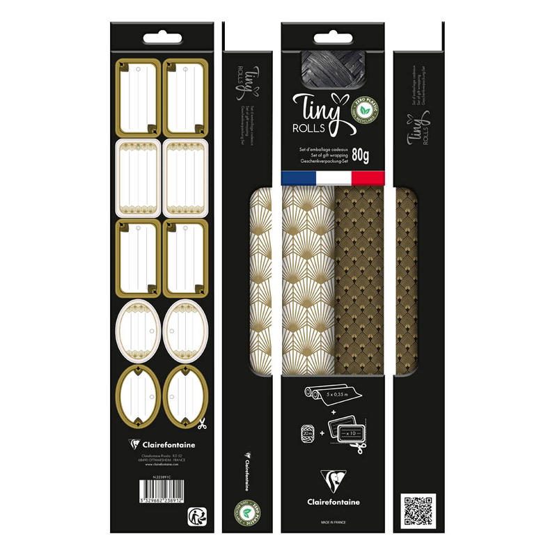 Clairefontaine Geschenkpapier Set Tiny Rolls mehrfarbig, 5,0 m