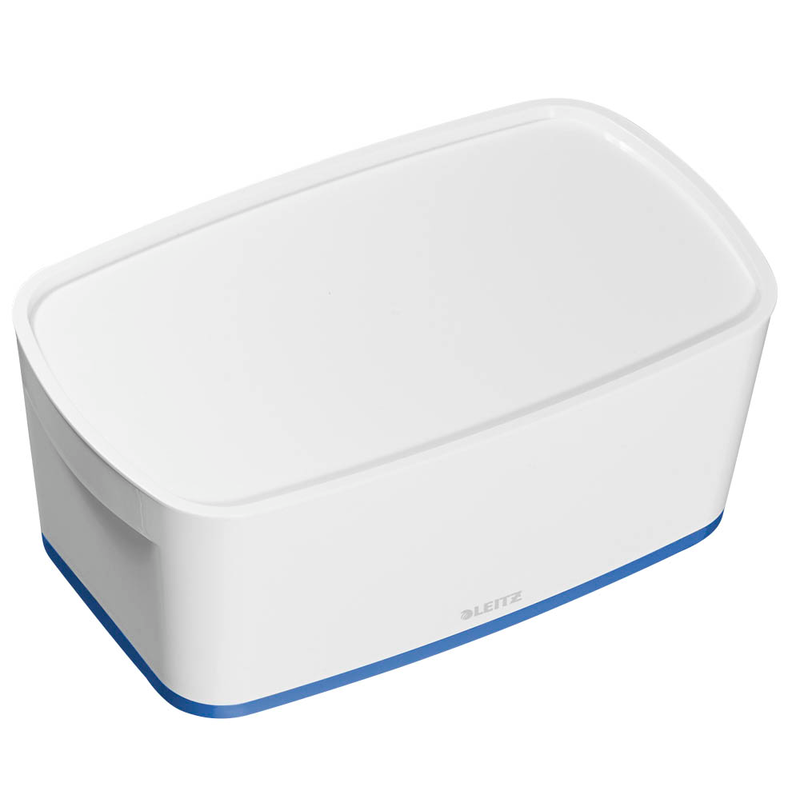 LEITZ MyBox Aufbewahrungsbox 5,0 l perlweiß/blau 31,8 x 19,1 x 12,8 cm, 1 St.